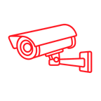 A red ea2729 outline of a security camera