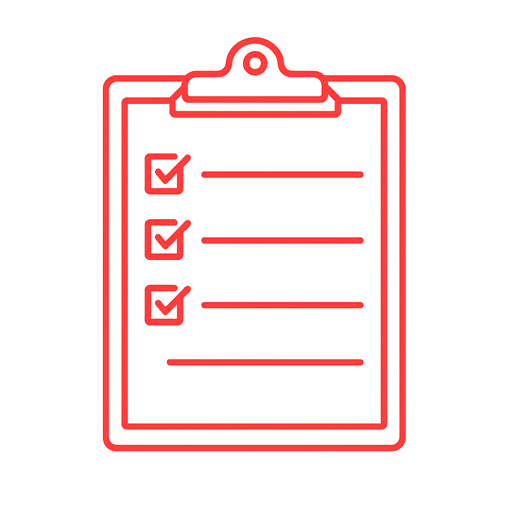 Red outline of a clipboard-1