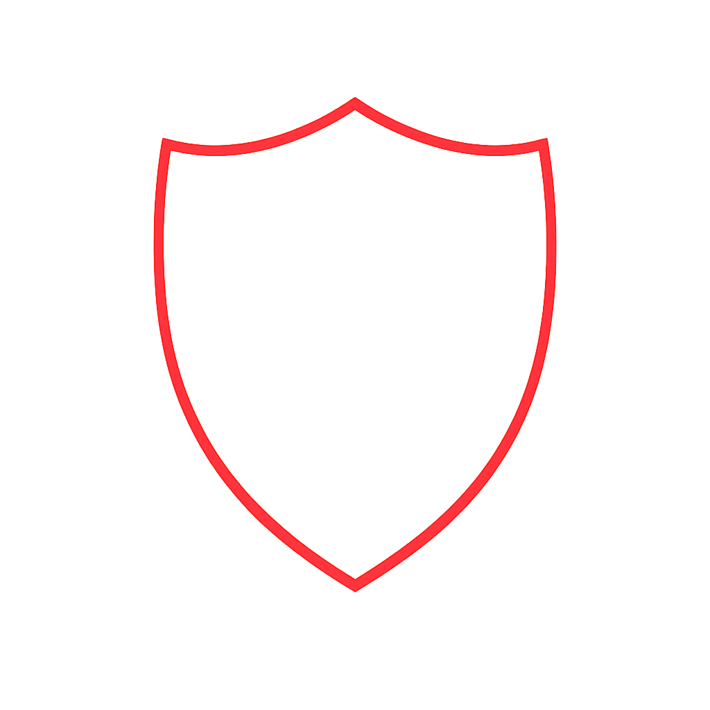 Red outline of a shield  Use Red ea2729